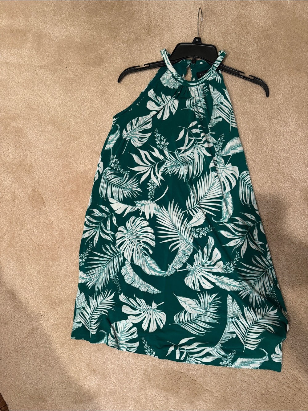 Tahari Teal Green Tropical Halter Camisole